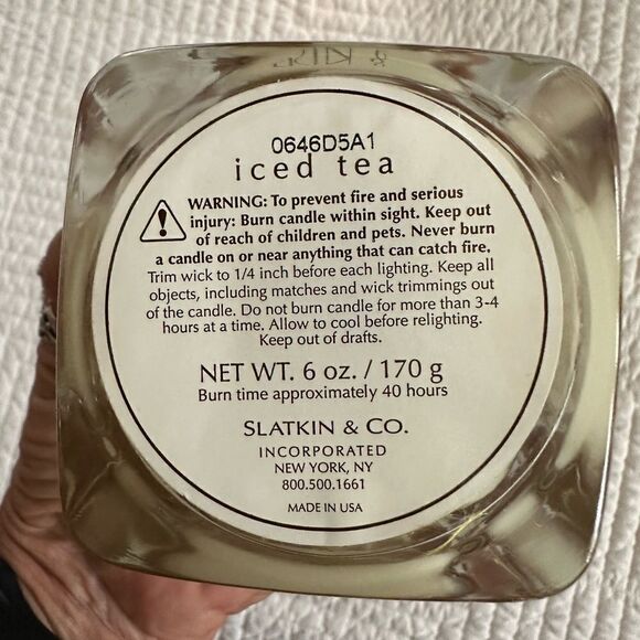 Slatkin & Co Candle Iced Tea Discontinued Retired B&BW - Picture 4 of 7